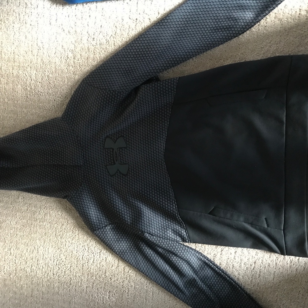 Grey and black under armour hoodie